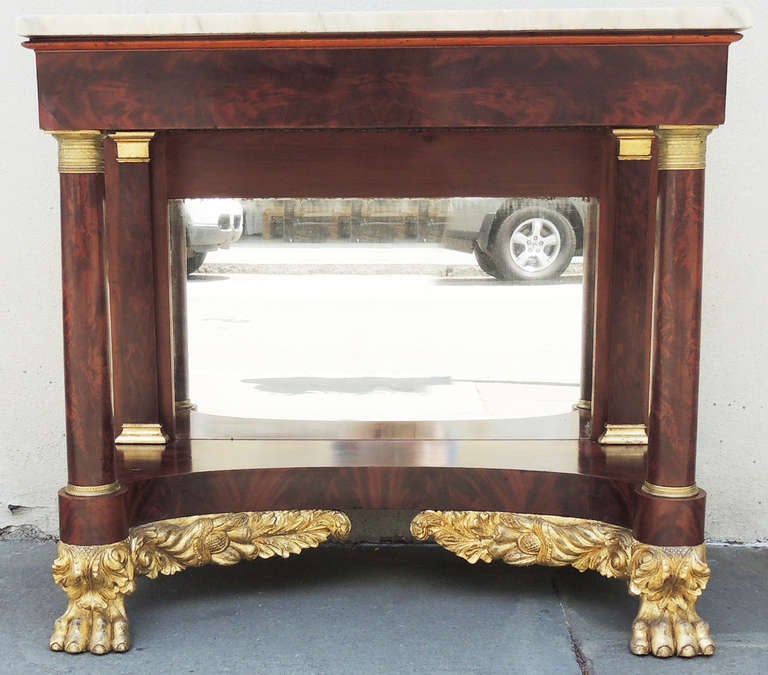 19th C New York Marble-Topped Pier Table 1