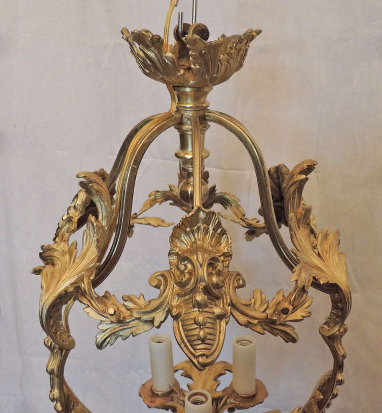 Pair of Early 20th C French Bronze Chandeliers 1