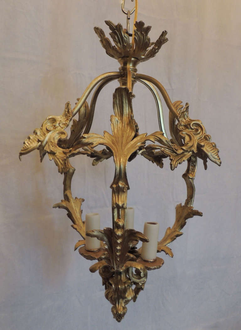 Pair of Early 20th C French Bronze Chandeliers 2