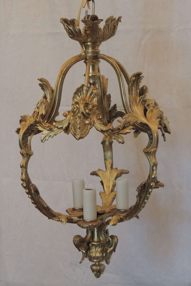 Pair of Early 20th C French Bronze Chandeliers 3