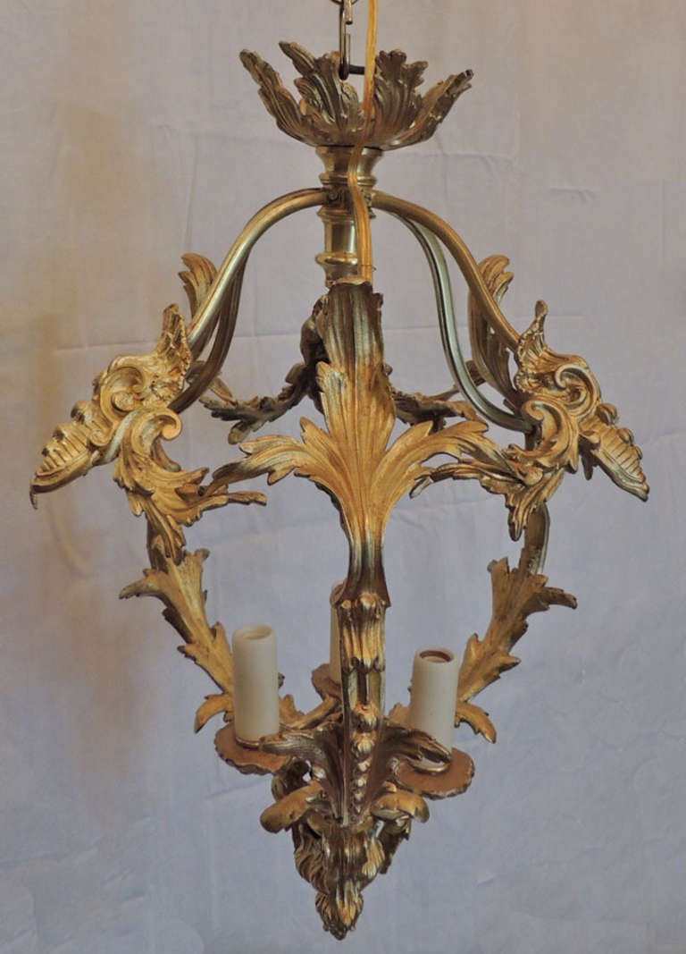 Pair of Early 20th C French Bronze Chandeliers 4