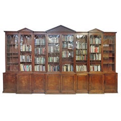 Late 18th C English Mahogany and Pine Secondary Breakfront 9