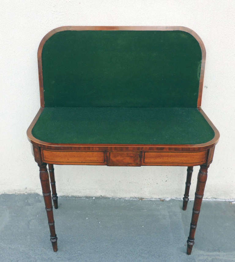 Ebony Early 19th C English Neoclassical Card Table