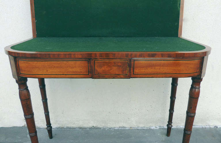 Early 19th C English Neoclassical Card Table 1