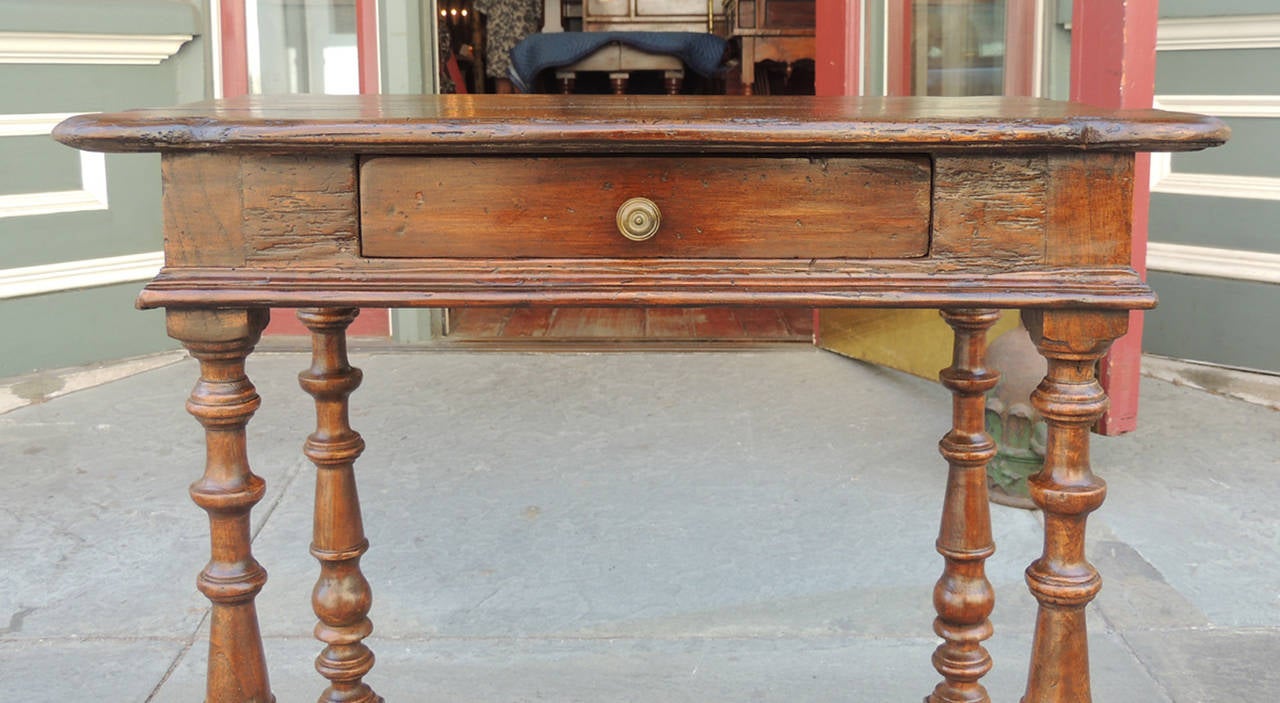 Pine Late 18th Century Italian One-Drawer Baroque Work Table