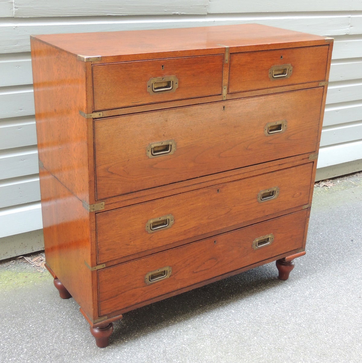 Mid-19th Century English Teak Campaign Chest with Label 2