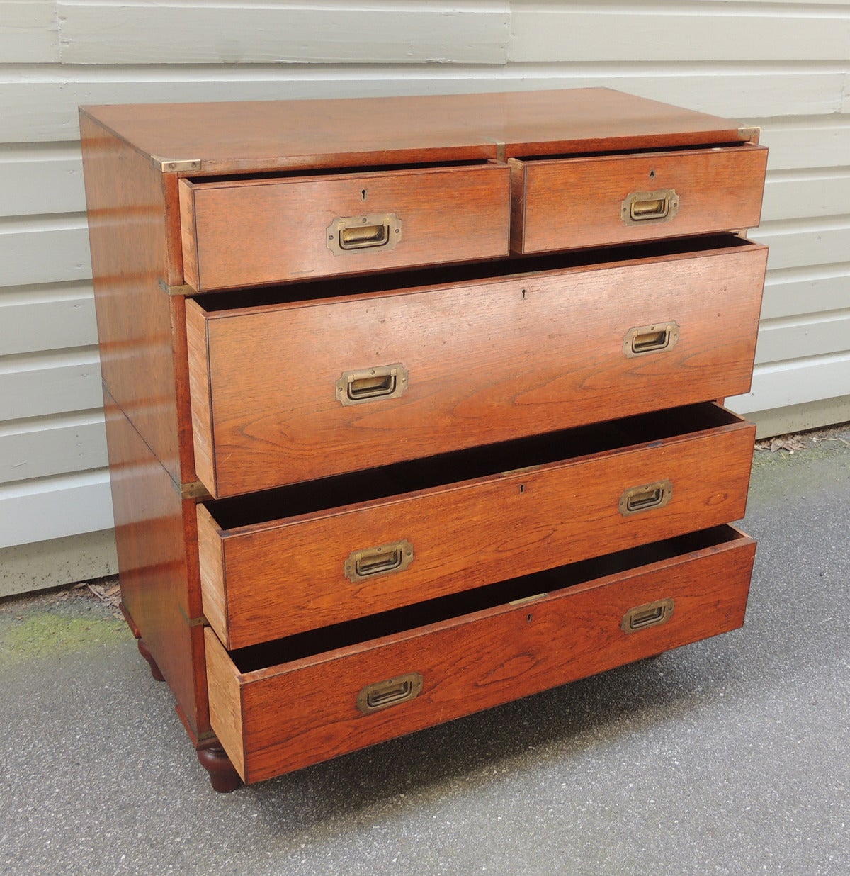 Mid-19th Century English Teak Campaign Chest with Label 3