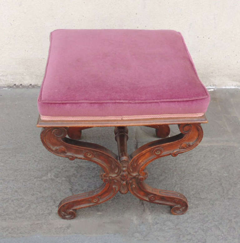 Late 19th C English Regency Pine and Walnut Bench In Excellent Condition In Charleston, SC