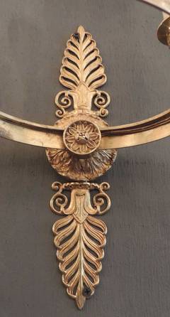Mid 19th C French Empire Bronze Doré Sconces