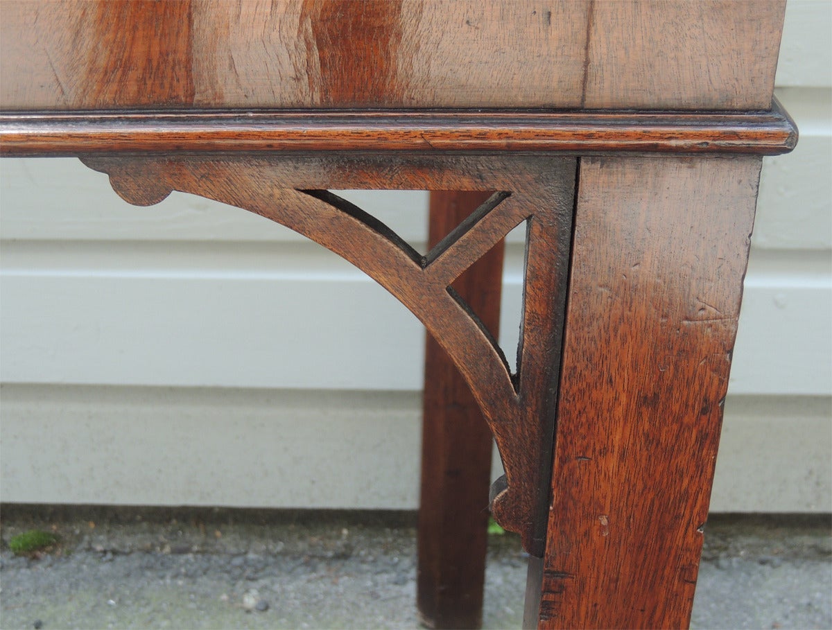 Marble 18th Century English Chippendale Mahogany Slab Table