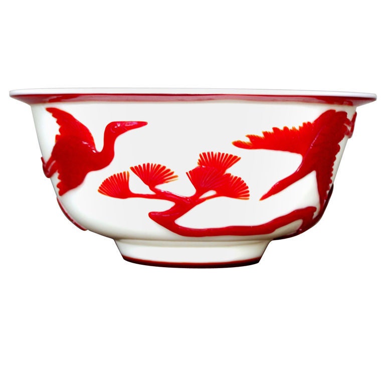 Red Peking Glass Bowl