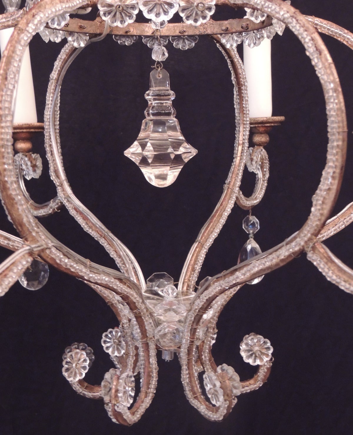 Mid 19th C Italian Crystal Bulb Shaped Chandelier In Excellent Condition In Charleston, SC