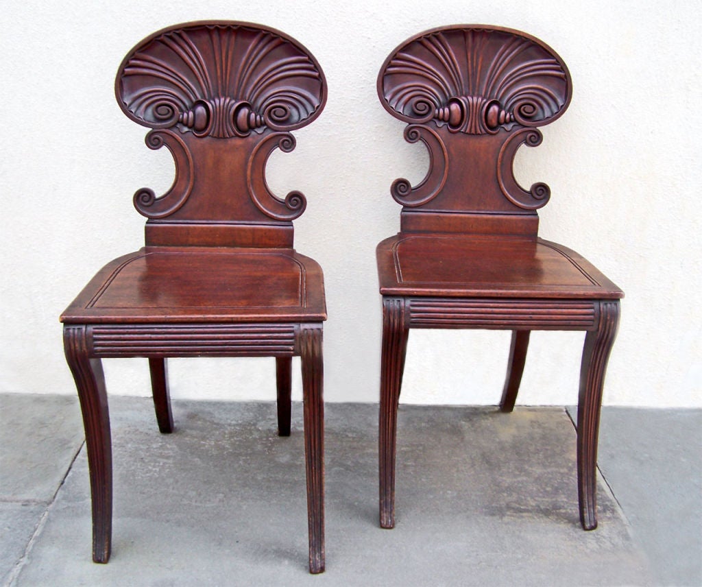 Pair of 19th c. Mahogany Porter Chairs
