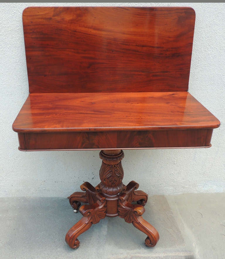 Bajan 1830's St. Thomas Mahogany Card Table 