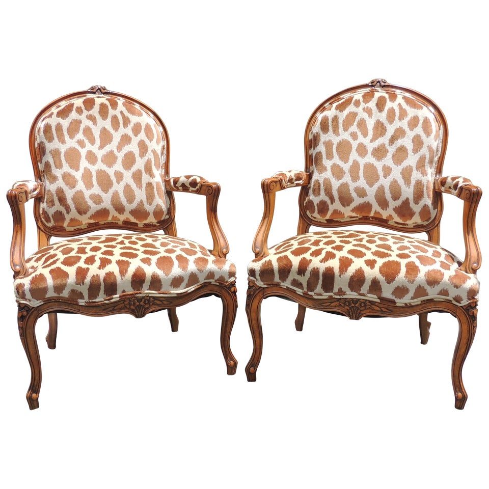 French Pair of Late 19th Century Arm Chairs
