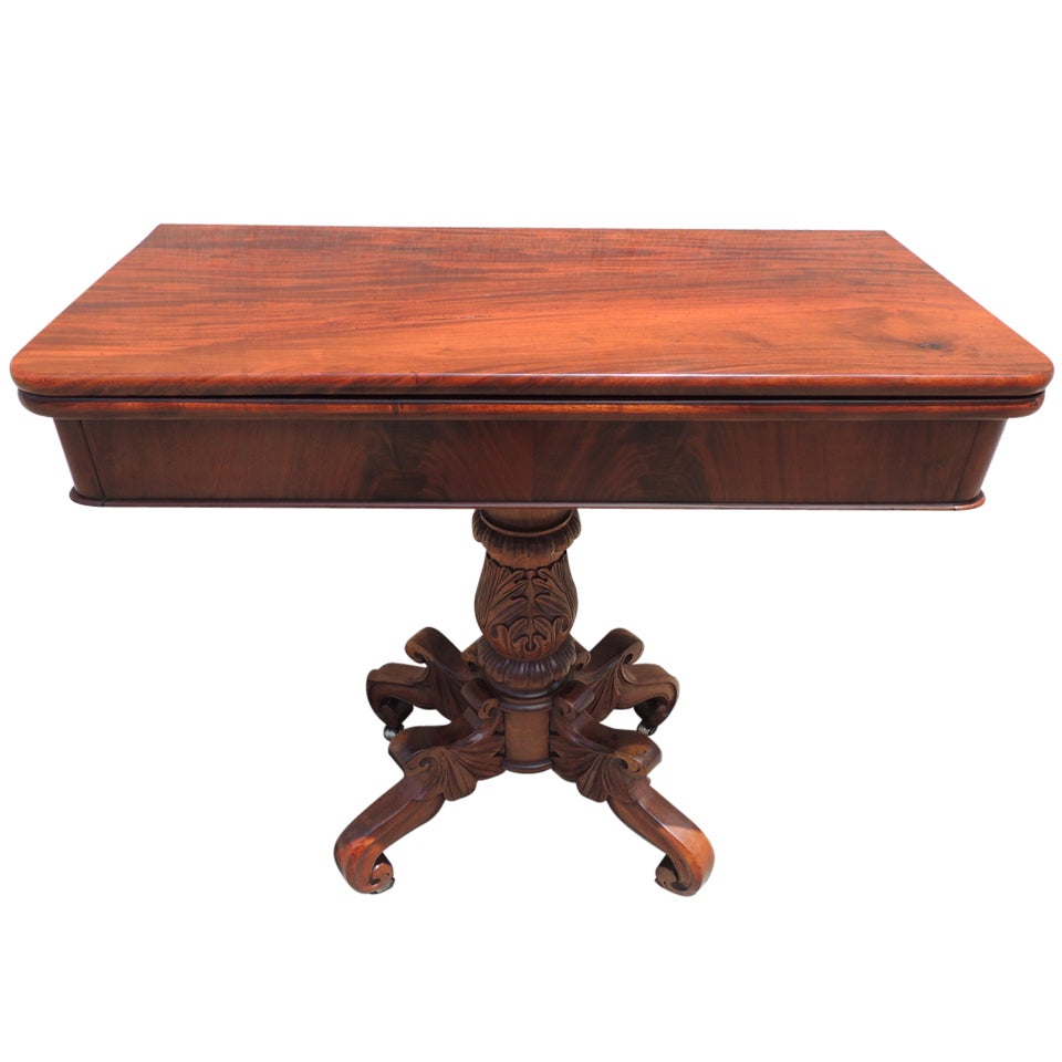 1830's St. Thomas Mahogany Card Table 