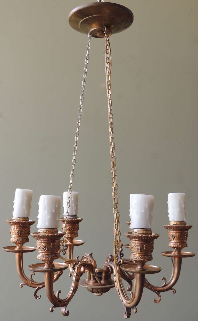 19th C French Bronze Chandelier
