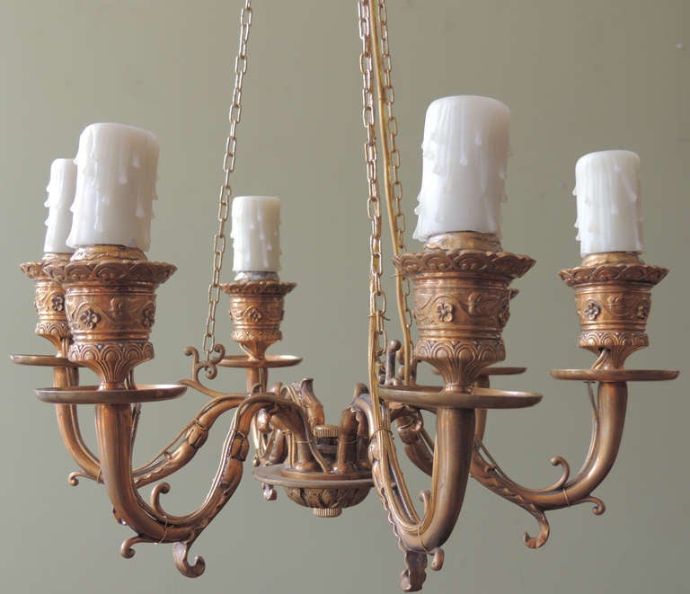 Rococo 19th C French Bronze Chandelier