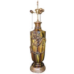 19th C Chinese Glazed Ceramic Lamp 8