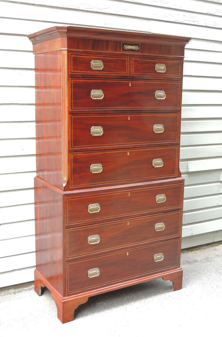 Mahogany Early 19th Century English Regency Chest on Chest