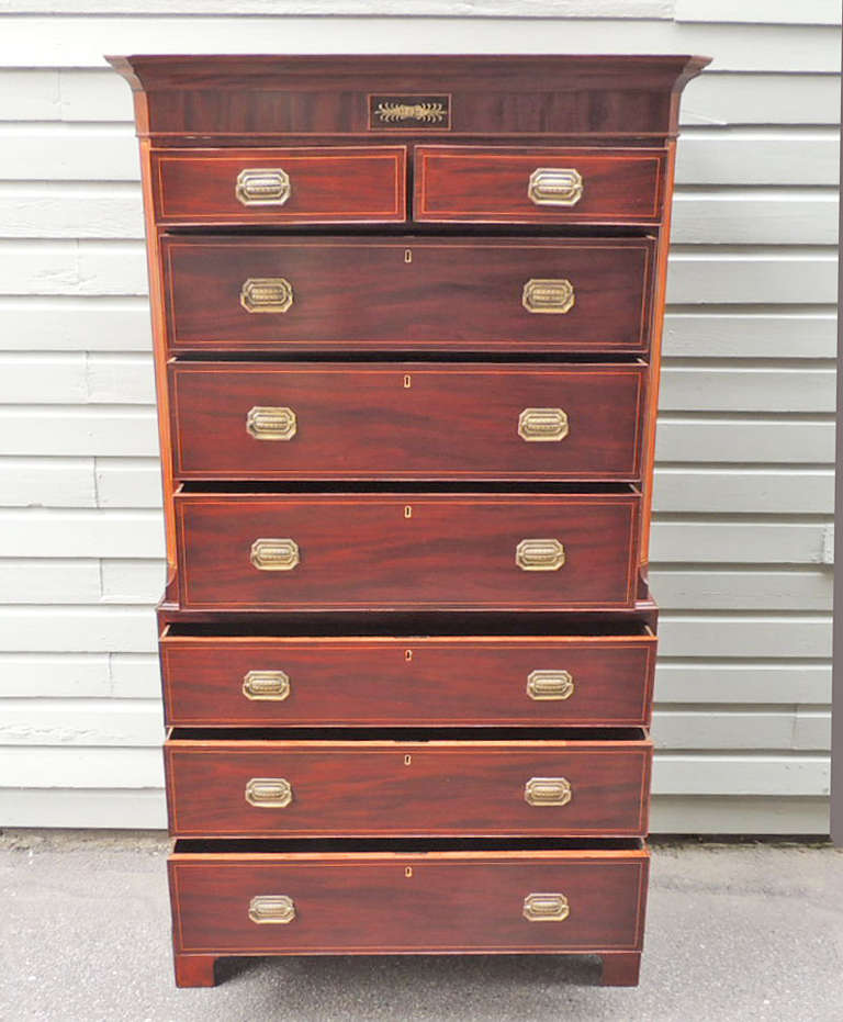 Early 19th Century English Regency Chest on Chest 1