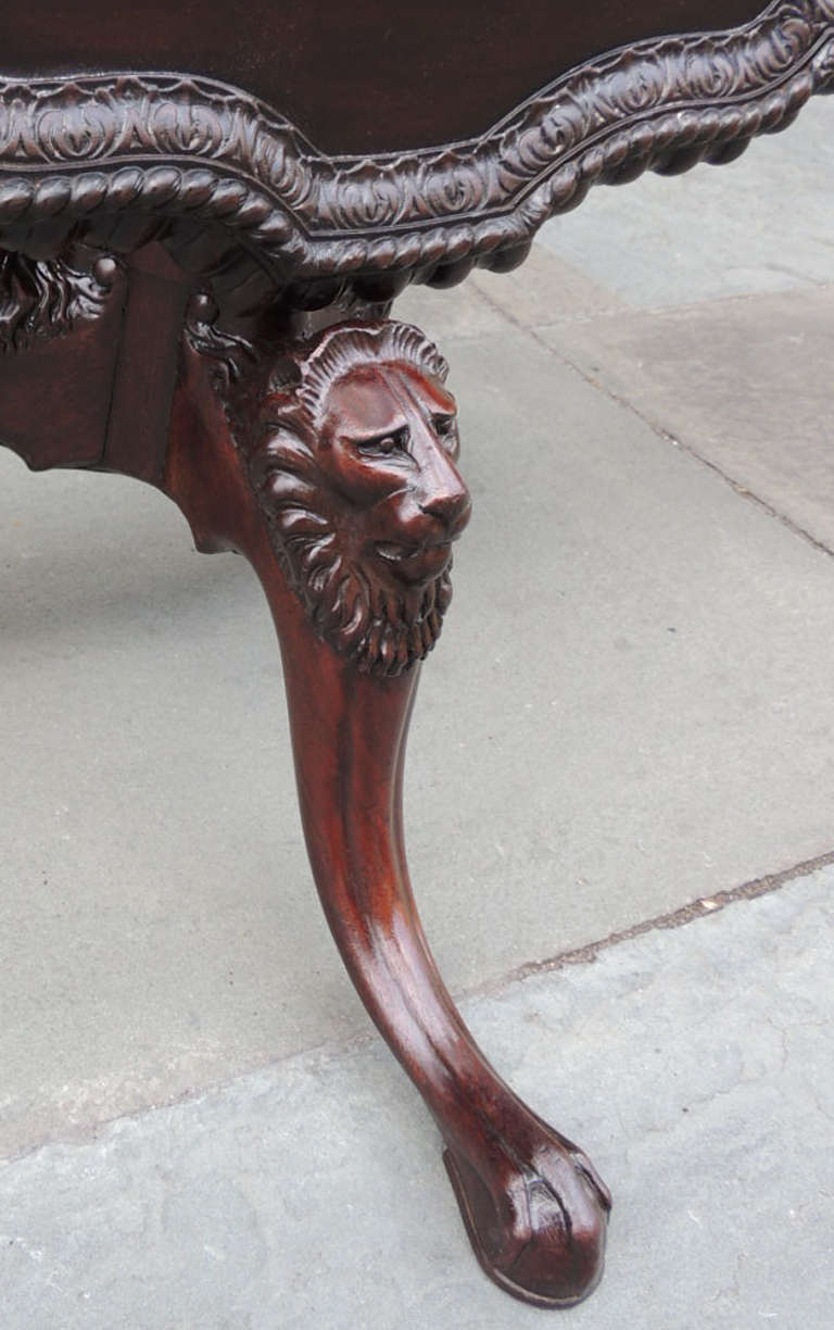 18th Century and Earlier 18th Century Irish Chippendale Tilt Top Pie Crust Table