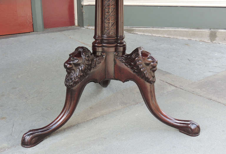 18th Century Irish Chippendale Tilt Top Pie Crust Table 1