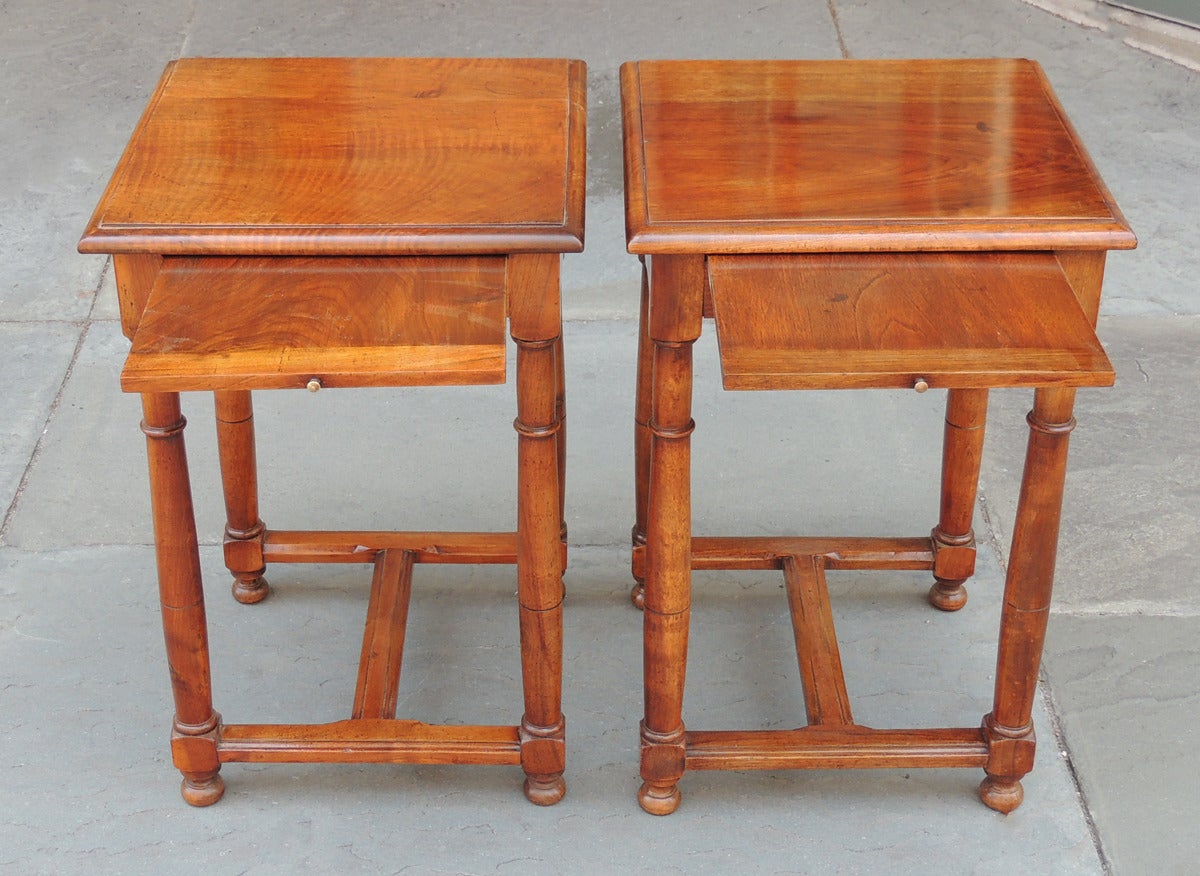 Pair of Directoire French Provincial Walnut Tables 5