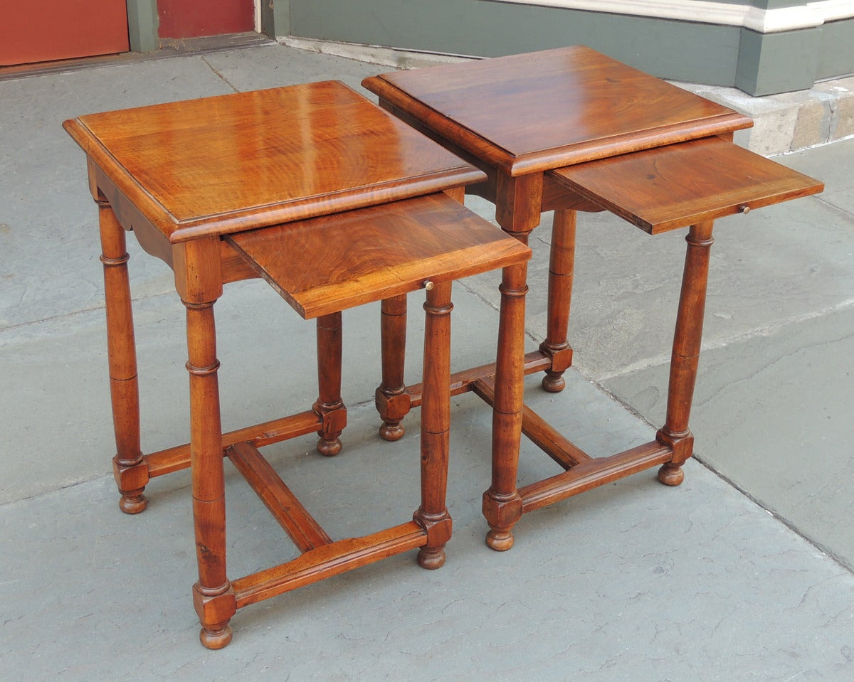 Pair of Directoire French Provincial Walnut Tables 3