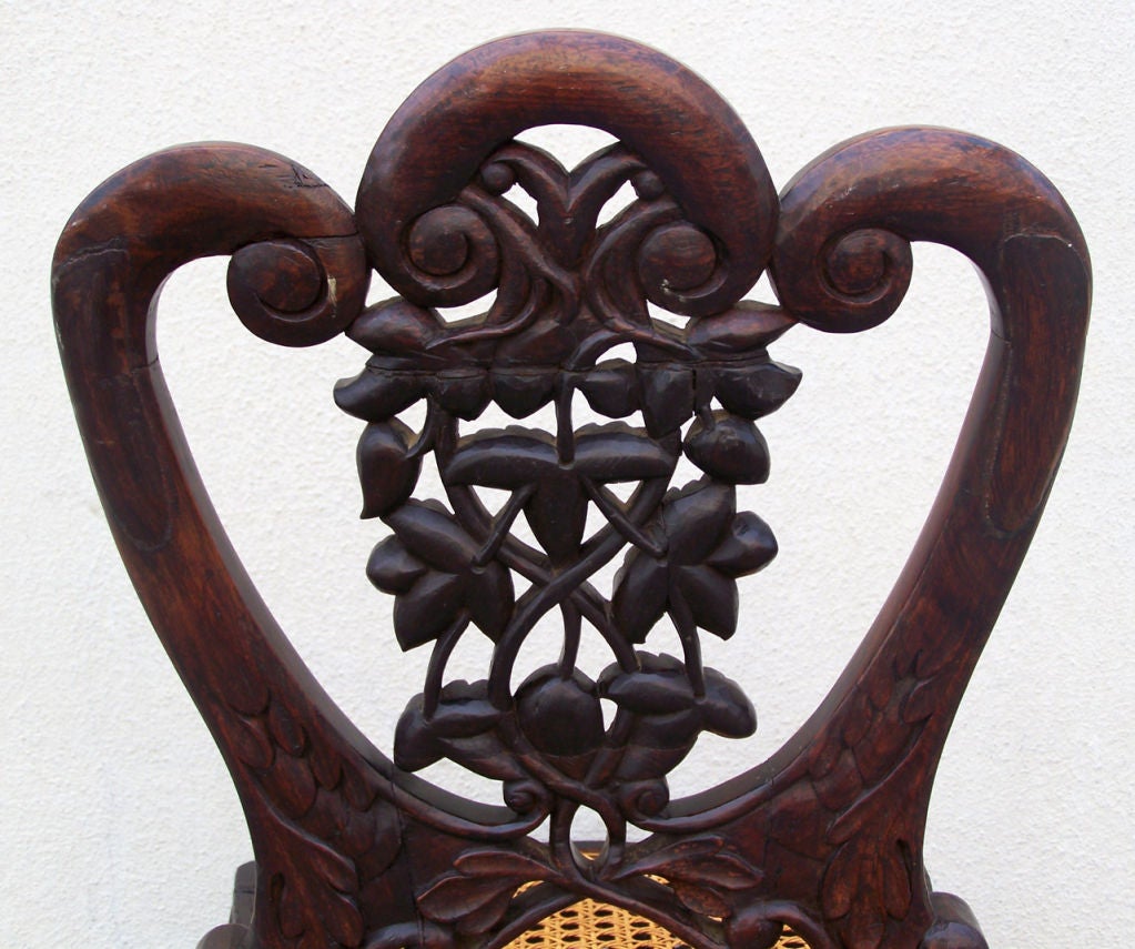 Pair of Anglo-Indian Carved Chairs 2