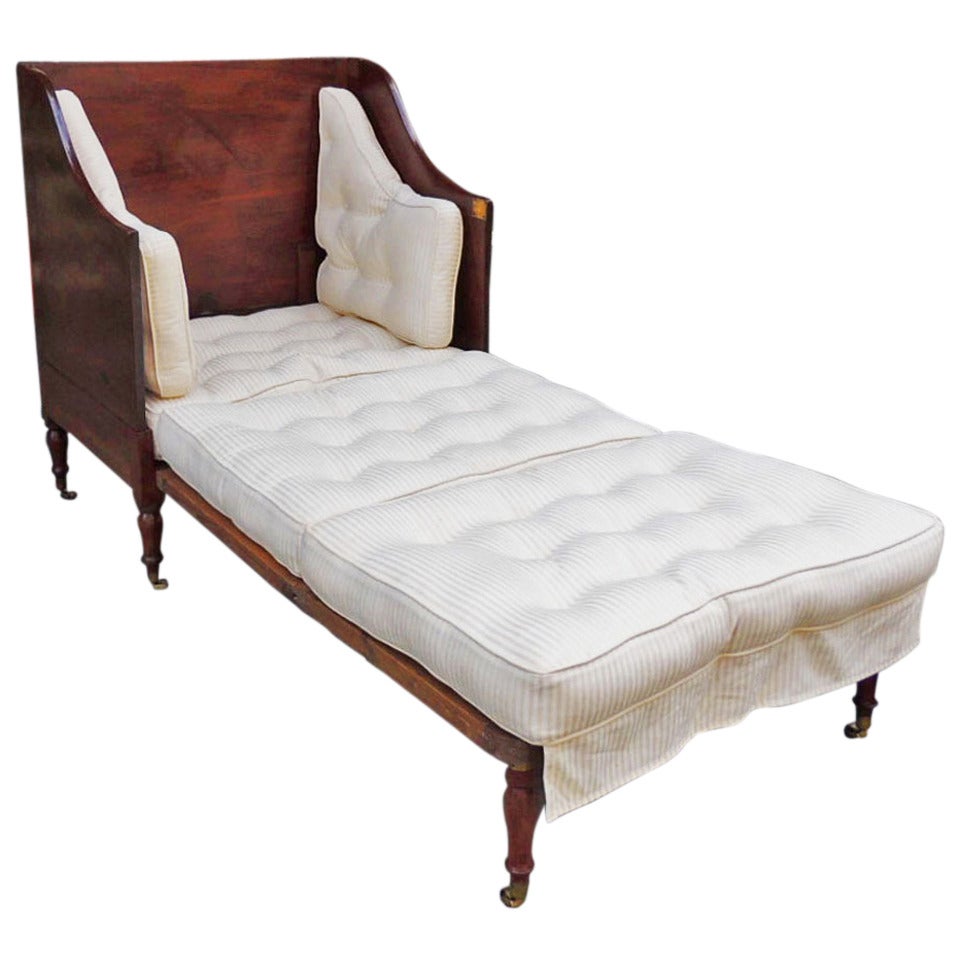 19th C English Regency Mahogany Campaign Bed by Morgan & Sanders 