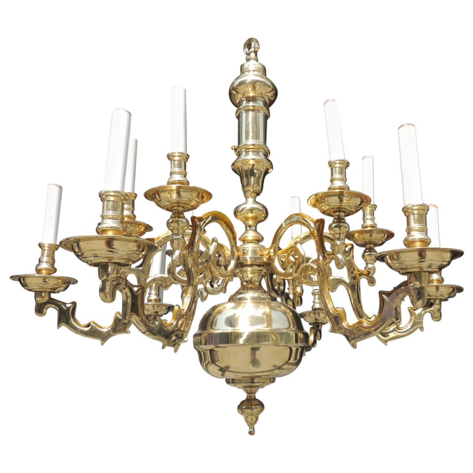 Early 20th Century Brass American Chandelier