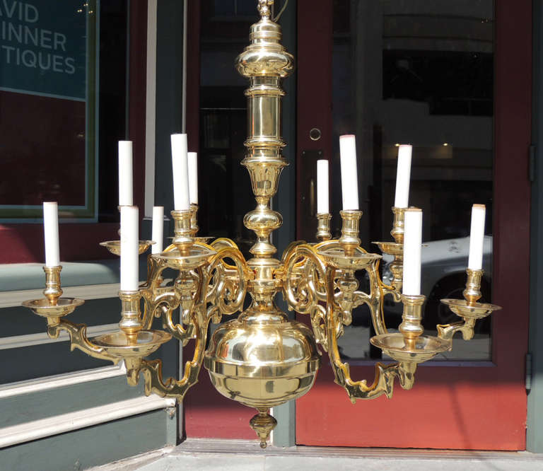 Early 20th Century Brass American Chandelier 2