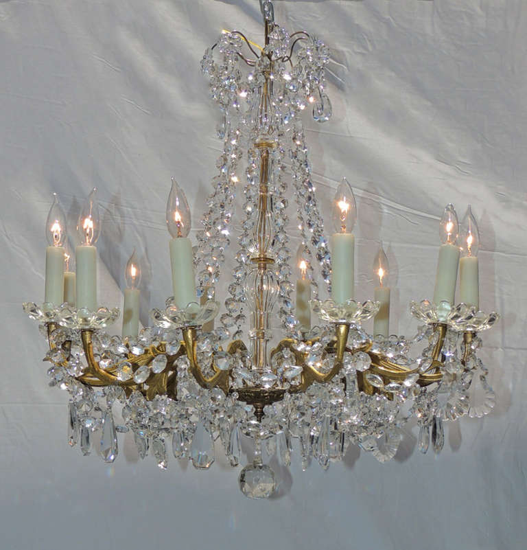 Louis XV Mid-19th Century Baccarat Quality French Chandelier