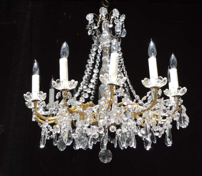 Mid-19th Century Baccarat Quality French Chandelier In Excellent Condition In Charleston, SC