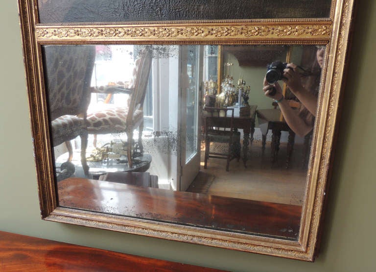 Gilt 19th C French Régence Trumeau Mirror