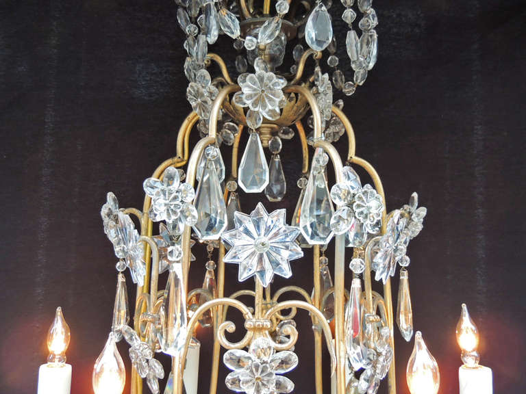 Regency Early 20th C French Bronze Crystal Chandelier, attributed to Maison Baguès For Sale