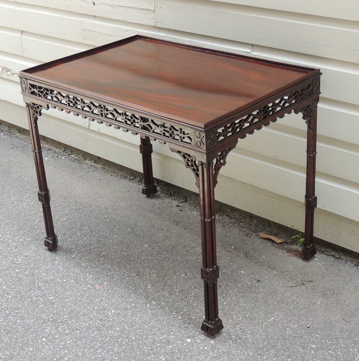 Late 18th Century English Mahogany Chinese Chippendale Table 3