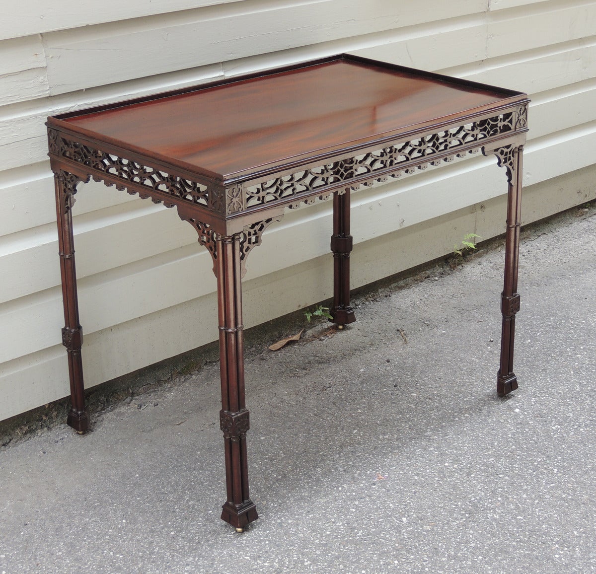 Late 18th Century English Mahogany Chinese Chippendale Table 2
