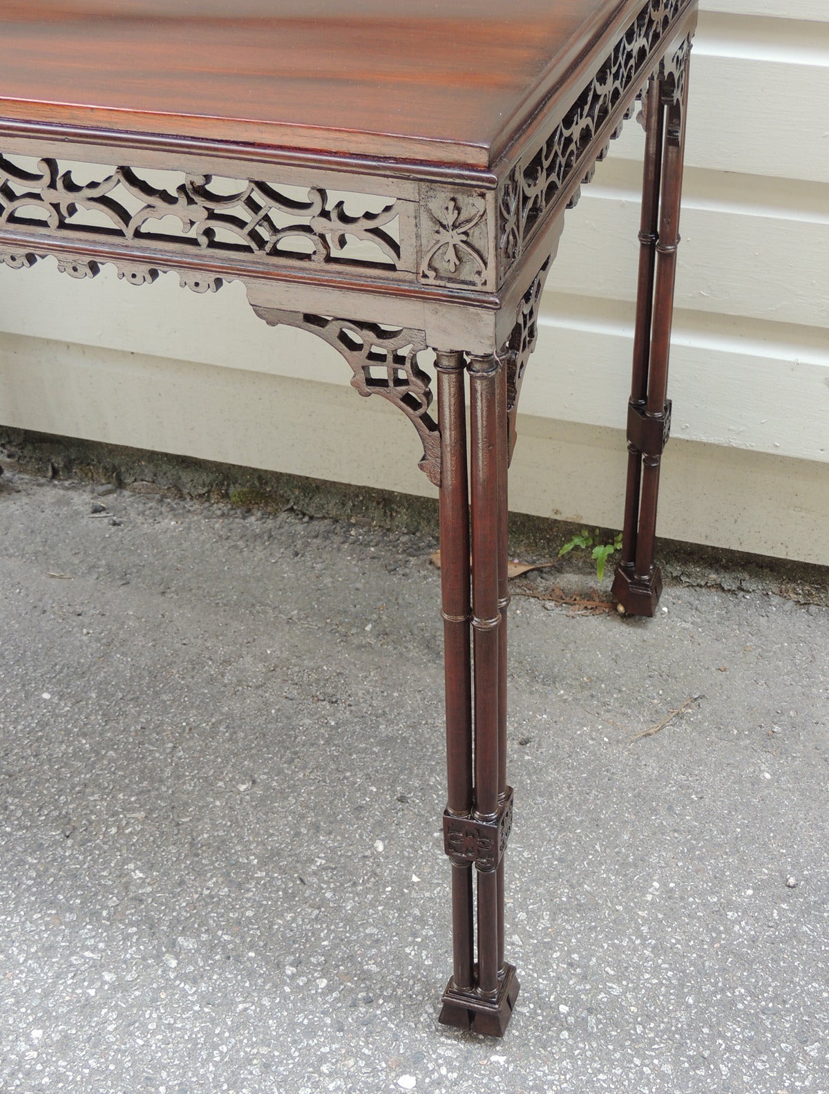 Late 18th Century English Mahogany Chinese Chippendale Table 1