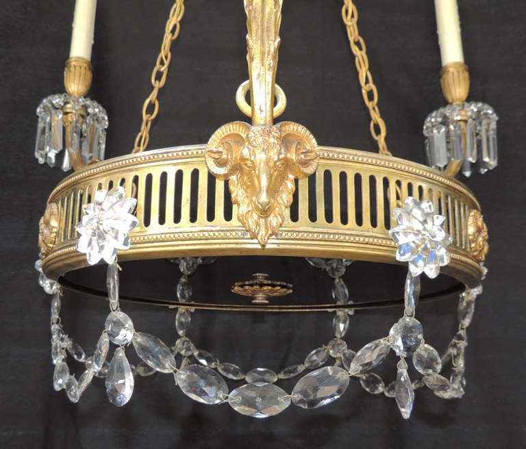 Neoclassical 19th C French Régence Bronze Chandelier For Sale