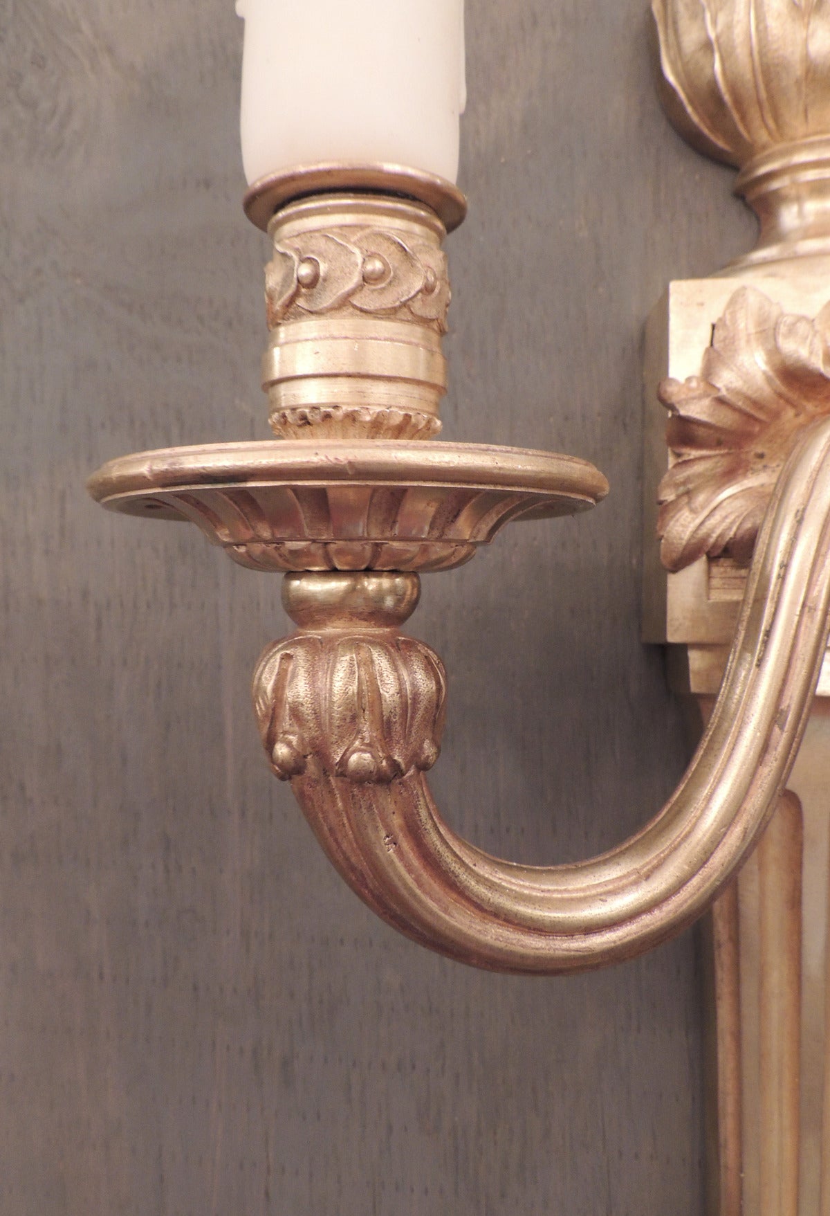 19th C Large French Régence Bronze Doré Sconces In Good Condition For Sale In Charleston, SC
