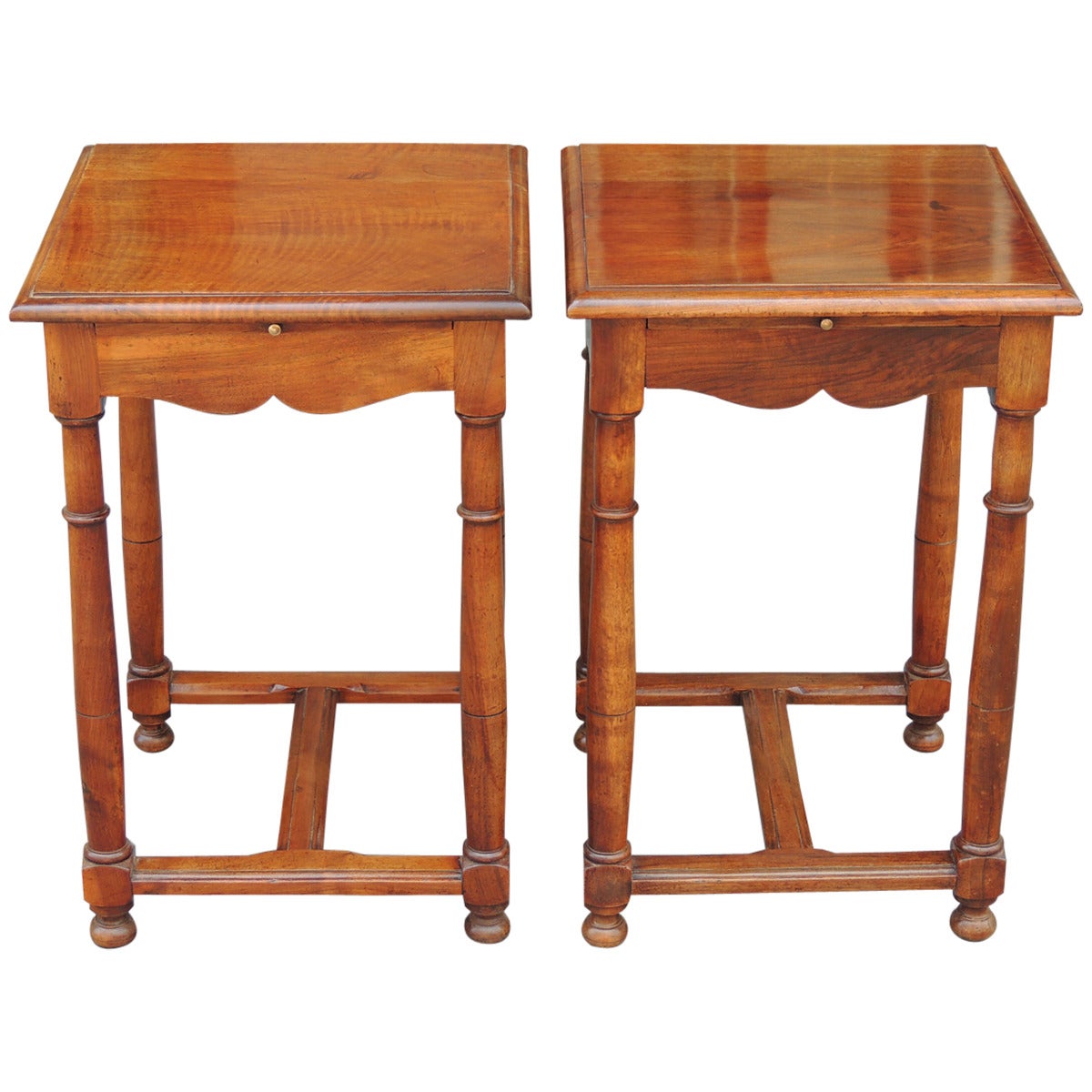 Pair of Directoire French Provincial Walnut Tables