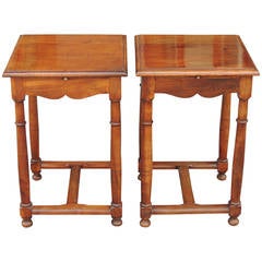 Pair of Directoire French Provincial Walnut Tables