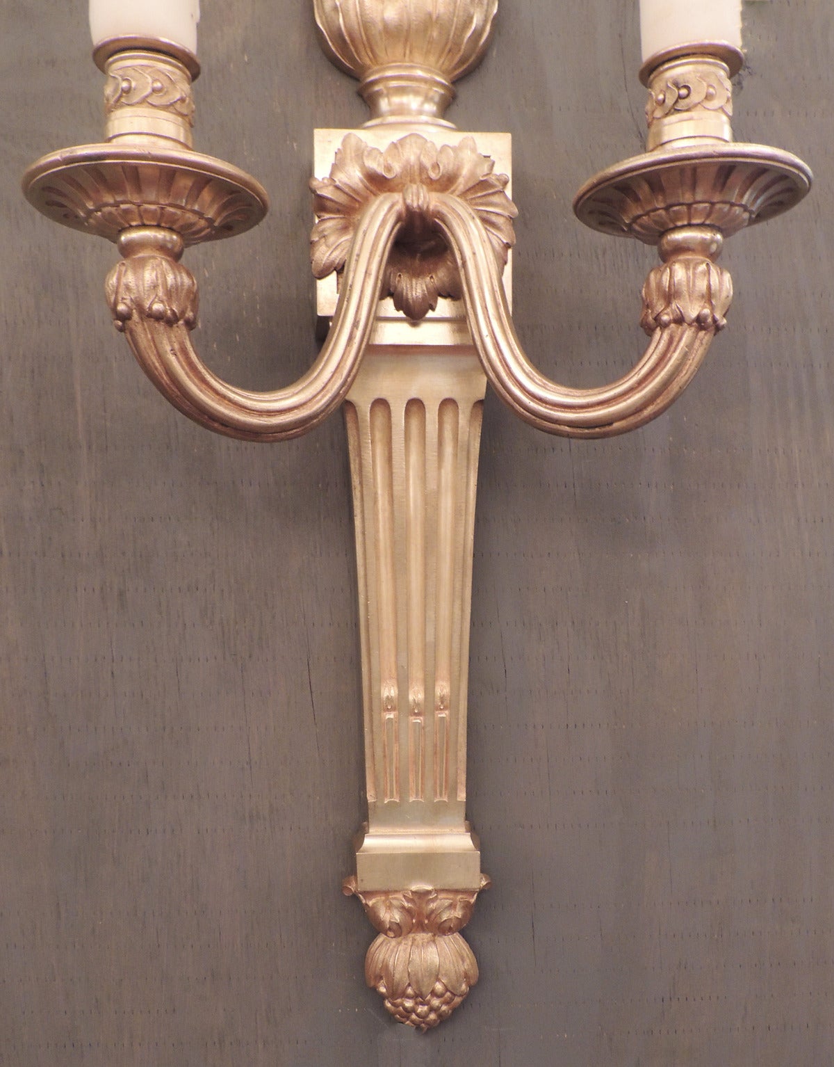 Mid-19th Century 19th C Large French Régence Bronze Doré Sconces For Sale