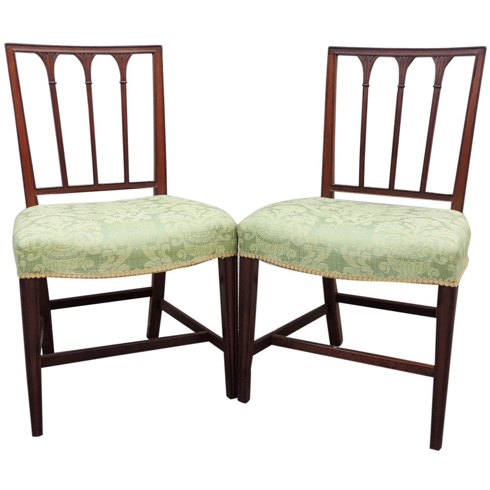 Pair of 18th C English Neoclassical Side Chairs