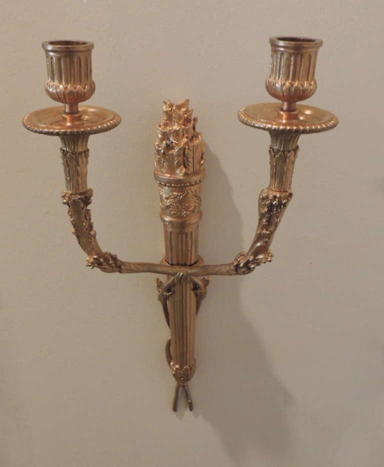 Set of Four French Doré Bronze Sconces 4
