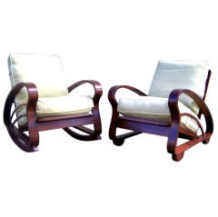 Antique Pair of Deco Club Chairs