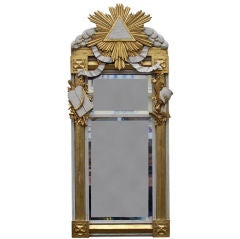 Early 19th c. Pier Mirror with Religious Motif