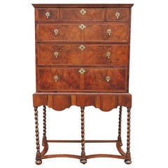 William and Mary 17th Century Walnut Chest on Stand